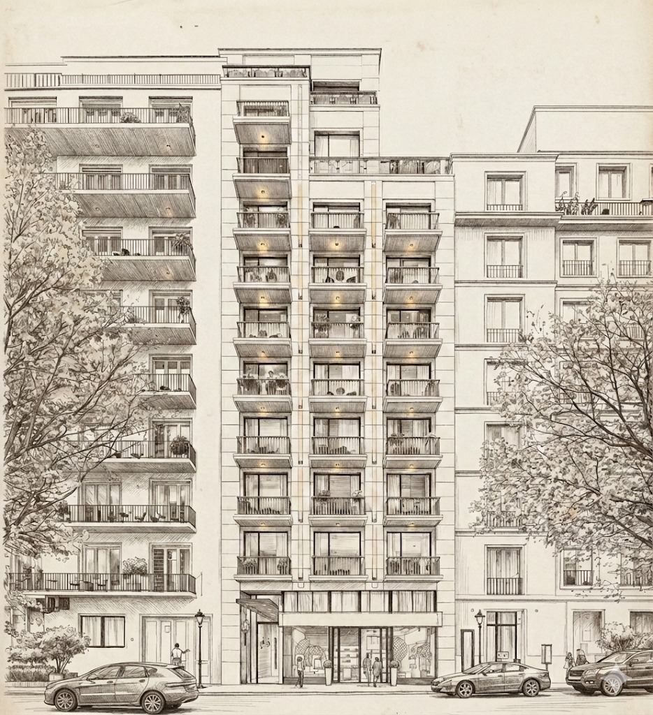 Croquis arquitectónico de Maison Alvear